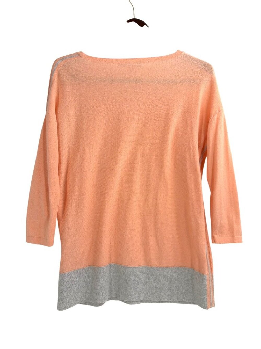 Lilly Pulitzer Dayna 3/4 Sleeve Sweater Peach Gray Coolmax Womens Medium Preppy - Picture 2 of 9